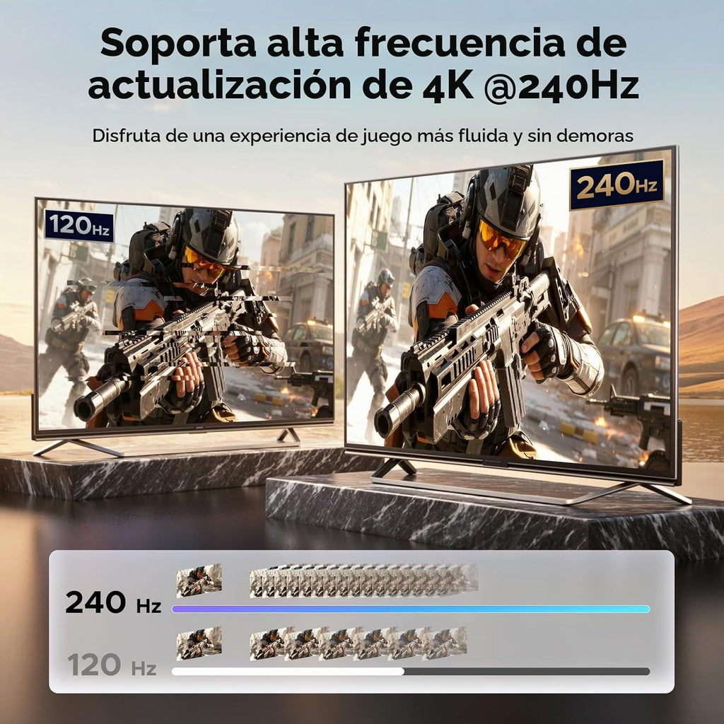 UGREEN 8K@60Hz HDMI 2.1 Switch 3 entradas 1 salida, con control remoto, VRR, 4K@240Hz