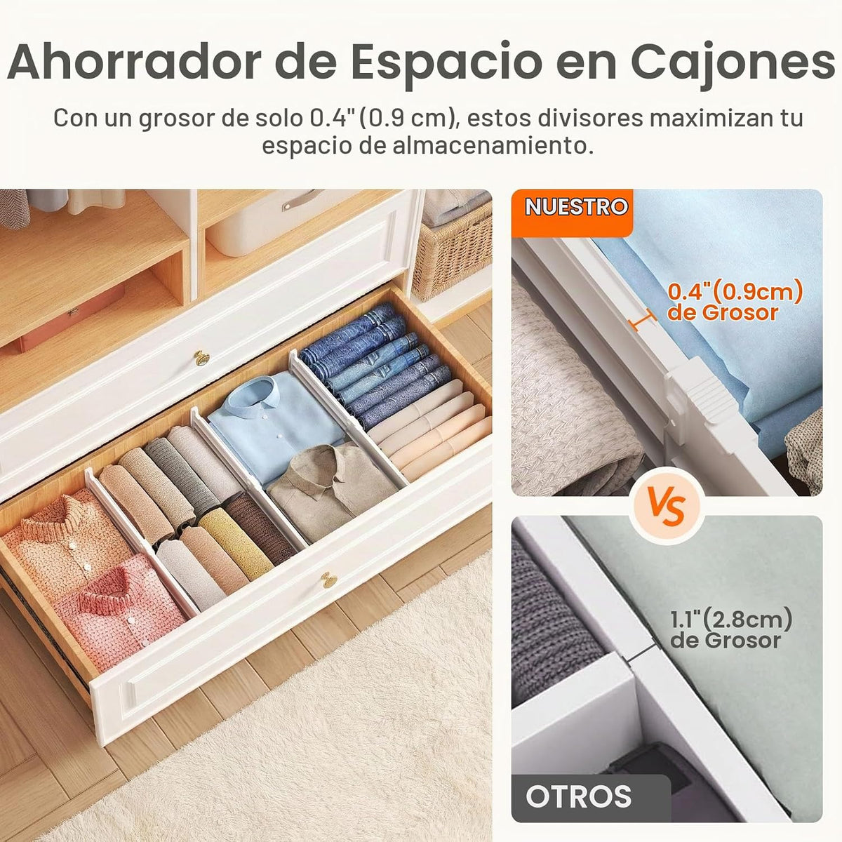 Lifewit Divisores de cajones de 6 pulgadas de alto, organizador de cajones
