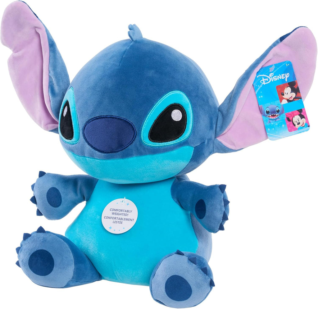 Disney Classics - Anima de peluche de felpa grande de Stitch de 14 pulgadas, con peso cómodo, color azul, alienígena