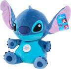 Disney Classics - Anima de peluche de felpa grande de Stitch de 14 pulgadas, con peso cómodo, color azul, alienígena