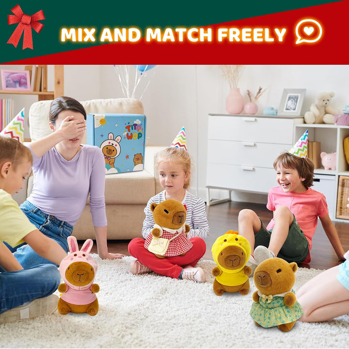 TITQWOP Juego de 9 piezas de peluche Capybara adecuado para niños y...