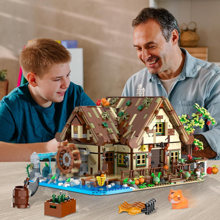 Juego de construcción de cabaña de madera con luz 2570