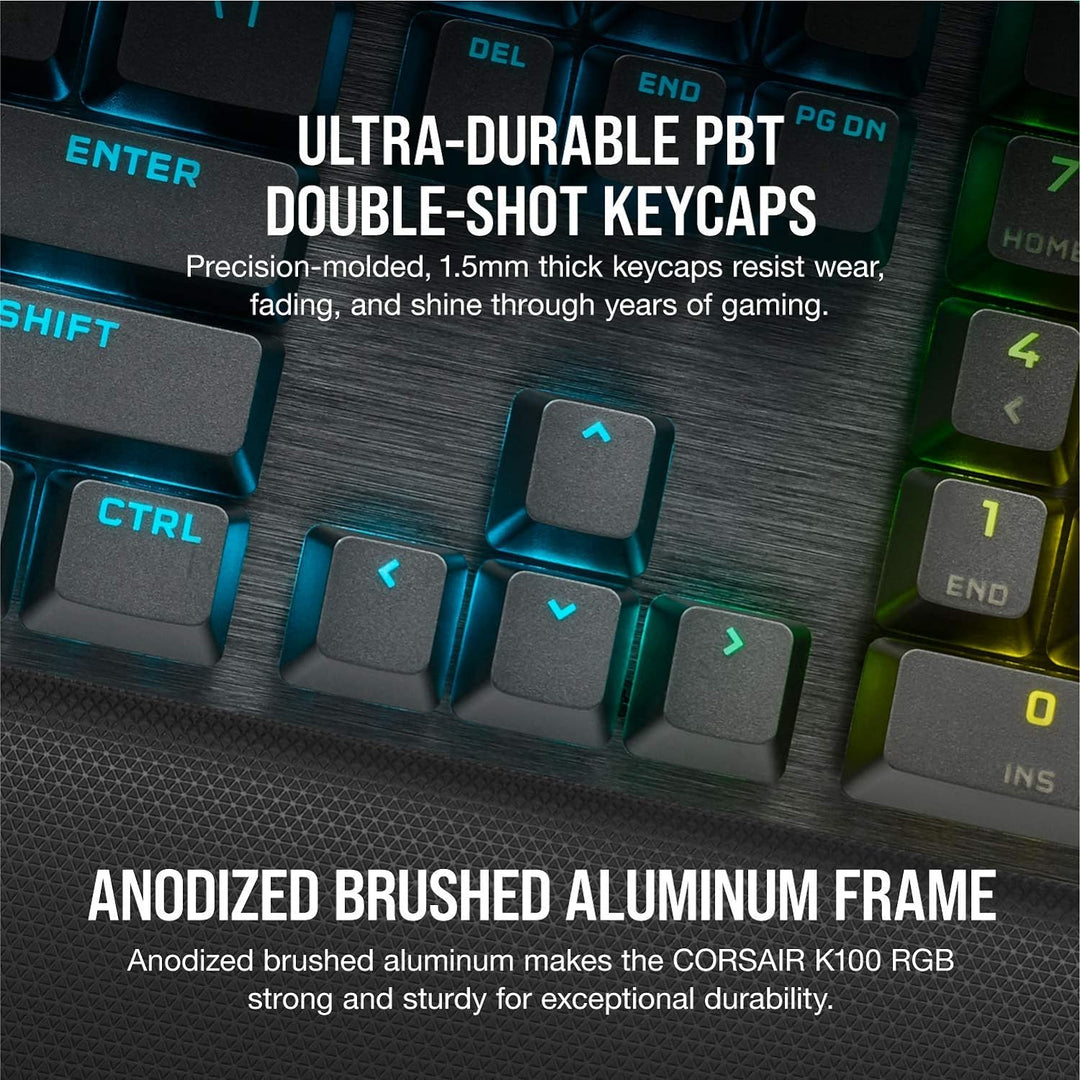 Corsair Teclado para juegos con cable óptico mecánico K100 RGB - Di...