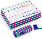 Juego de 160 azulejos de Mahjong americanos solamente, azulejos del zodiaco de 4 capas, diseño patentado de I+D hecho a medida para viajes de juego en casa (sin estuche ni chips)