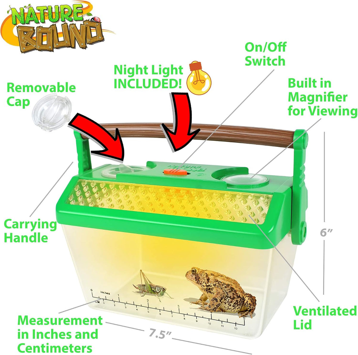 Set de hábitat para insectos y ranas Nature Bound con luz
