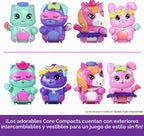 Polly Pocket Muñecas y juego de muñecas, Set Sail Kitty Compact, juguete de viaje con 1 micro muñeca, gatos de mascotas, comida y accesorios de estilo de moda