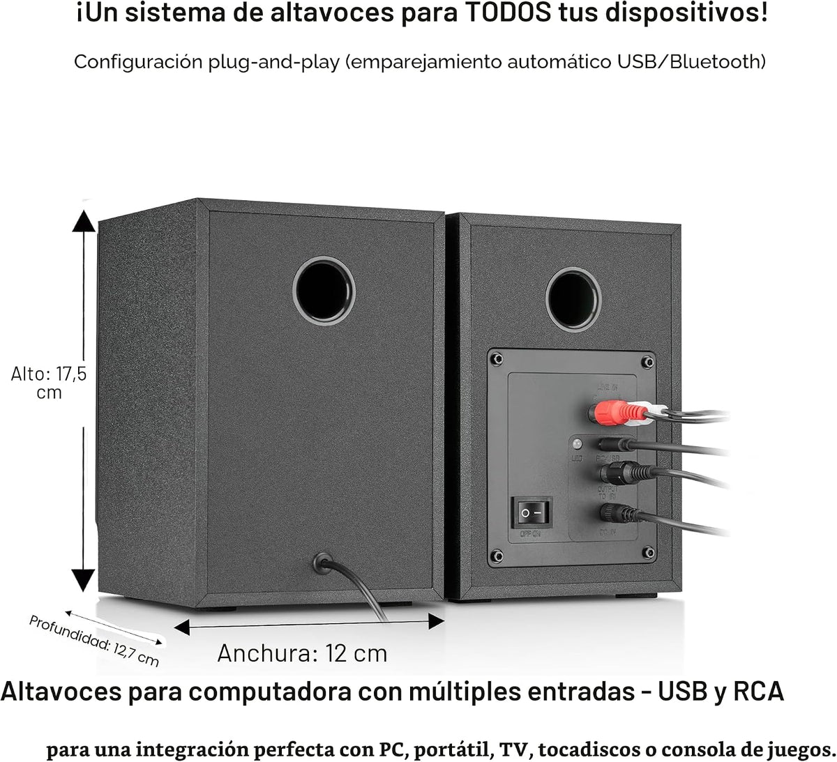 NSY - Altavoces de computadora con alimentación de audio para PC de