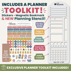 bloom daily planners Agenda y plantilla 2027 para mujer (8.5 x 11 pulgadas), calendario semanal y mensual (enero a diciembre), agenda organizadora de libros con calcomanías, simplemente manchada