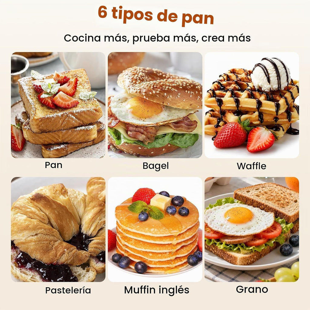 Tostadora 2 rebanadas pantalla táctil, tostadora inteligente ranura ancha