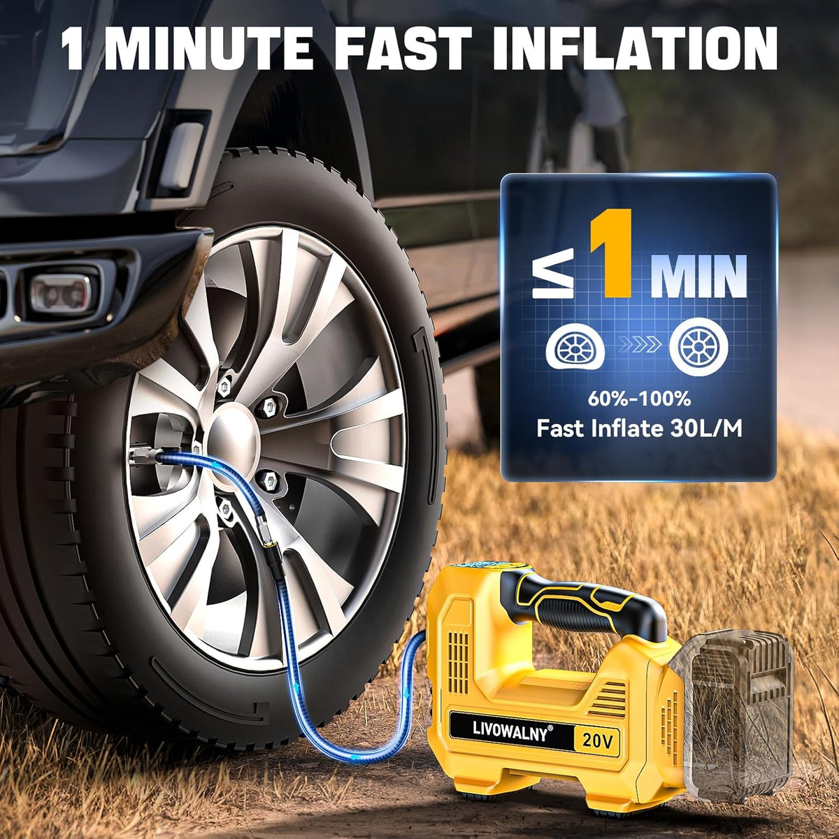 Compresor de aire inflador de neumáticos inalámbrico compatible con...