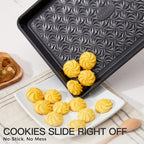 Juego de 3 bandejas antiadherentes para horno, no tóxicas, color gris