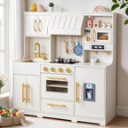 Cocina de madera para niños con luces y sonidos, diseño moderno