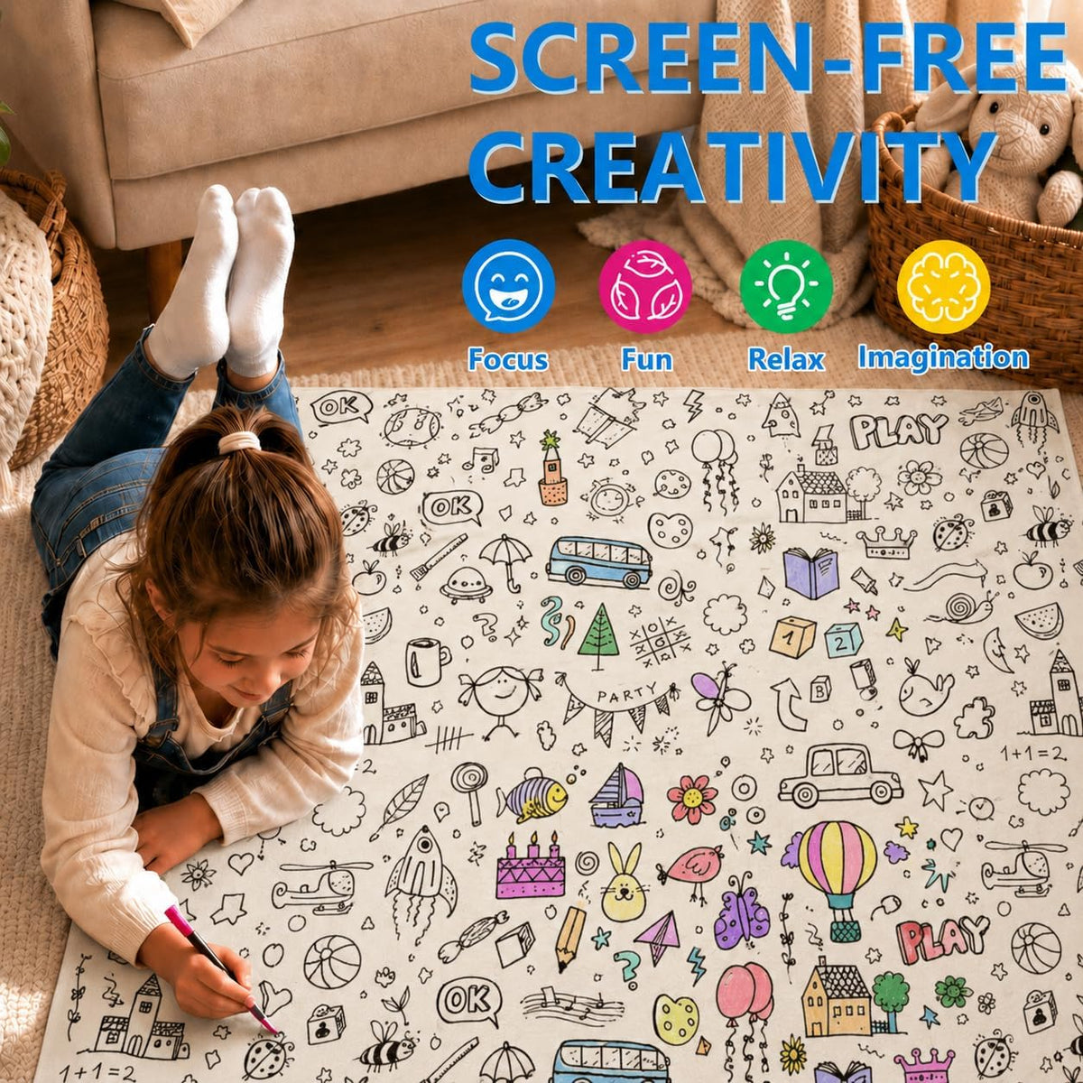 TYLSAXFORN Manta para colorear de bricolaje para niños y adultos con 24