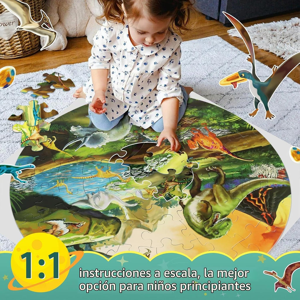 70 Piezas Rompecabezas de Dinosaurios para Niños de 4 a 8 Años