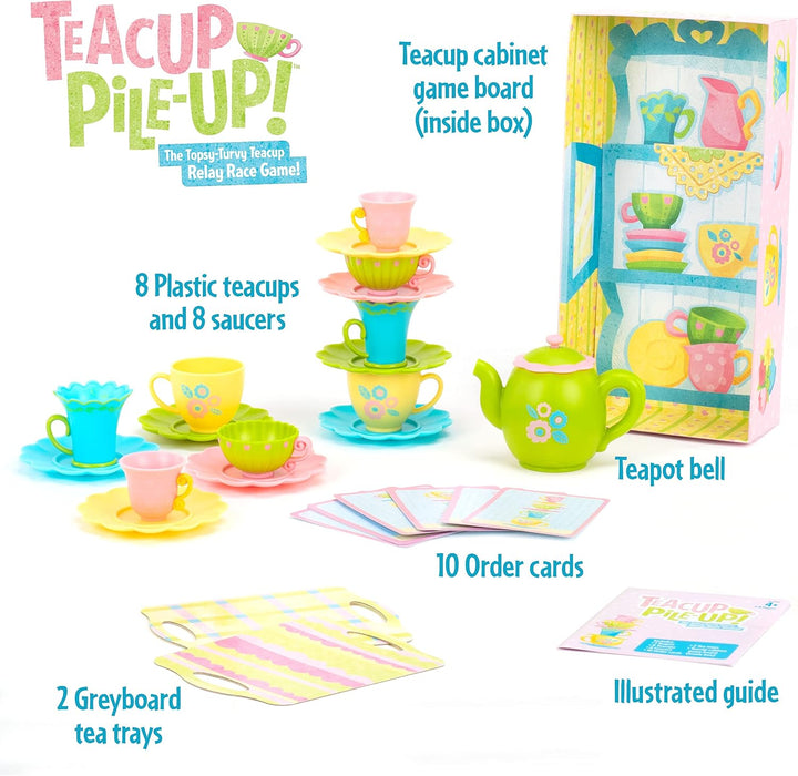 Educational Insights ¡Teacup Pile-Up! Juego de relevos, juego de me...