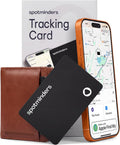 SPOTMINDERS - Tarjeta de seguimiento de billetera con certificación MFi de Apple para viajes, funciona con Apple Find My, IP68 impermeable, recargable, tarjeta de seguimiento para cartera, equipaje