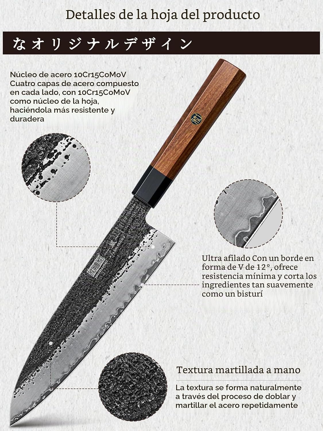 HOSHANHO Juego de cuchillos de 7 piezas, juegos de cuchillos ultra afilados