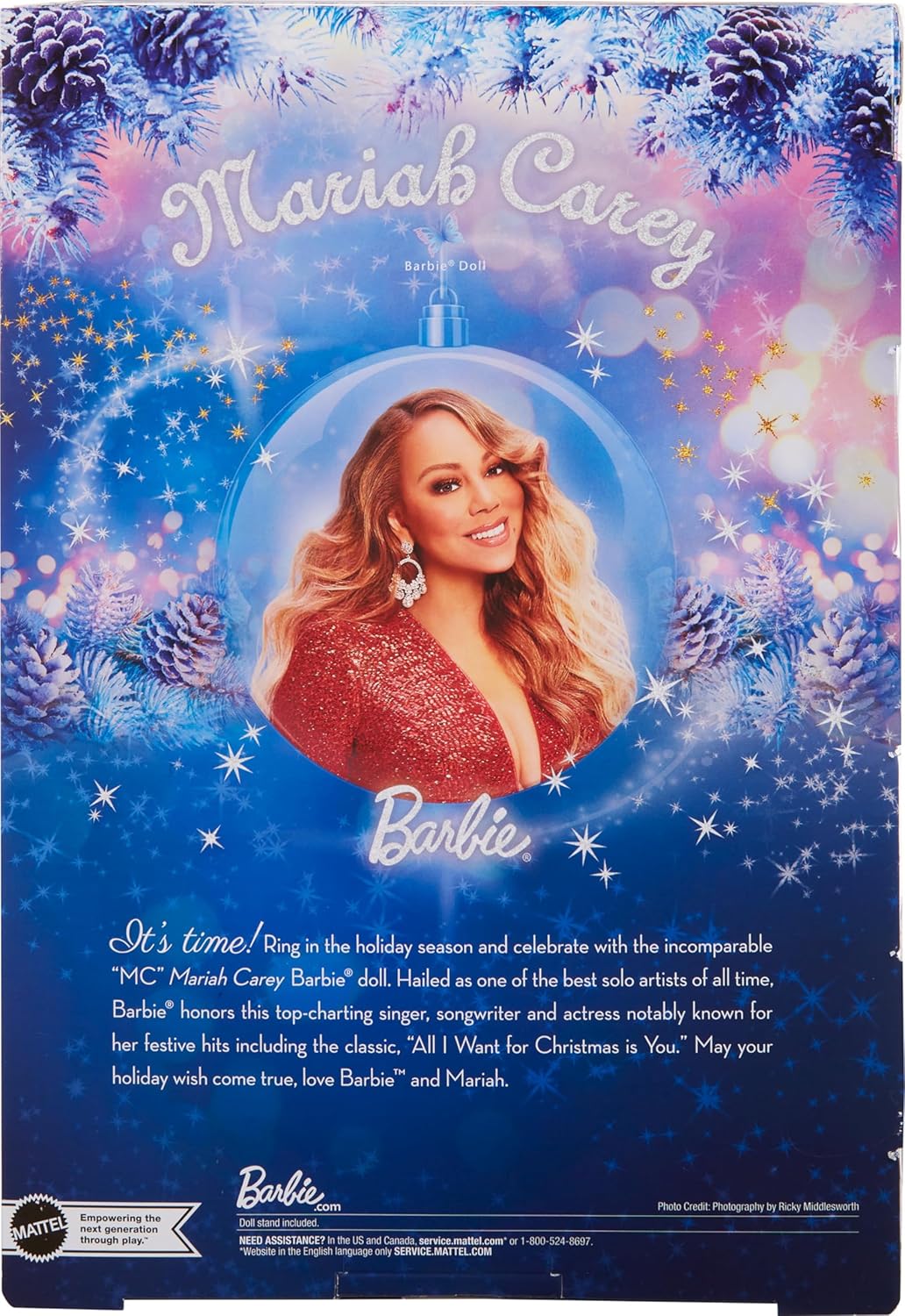 Barbie Signature Doll, Mariah Carey Holiday Collectible in Red Glit...