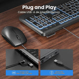 TECKNET Combo de teclado y mouse con cable, teclado ergonómico de i...
