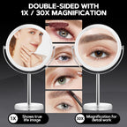 MIYADIVA Espejo de maquillaje, espejo de aumento 30X para escritorio, espejo de mesa 1X/30X con soporte, espejo de tocador de doble cara, espejo de maquillaje de viaje con aumento, espejos de escritorio para el hogar y la oficina de 8 pulgadas