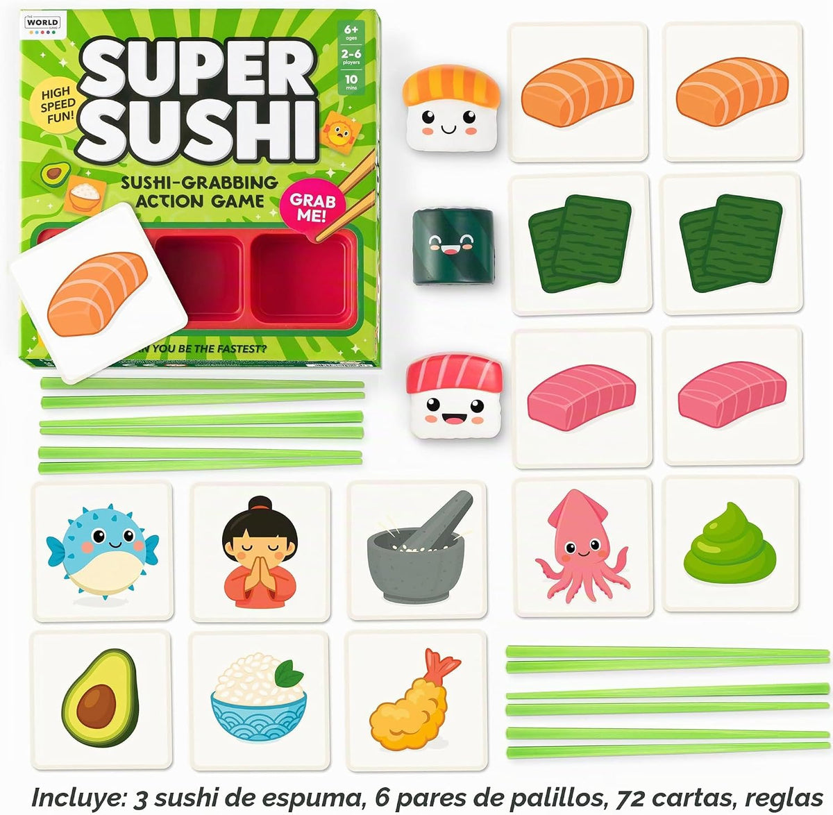 Super Sushi - Juego de cartas para familia divertida - Party Game para niños, adolescentes y adultos