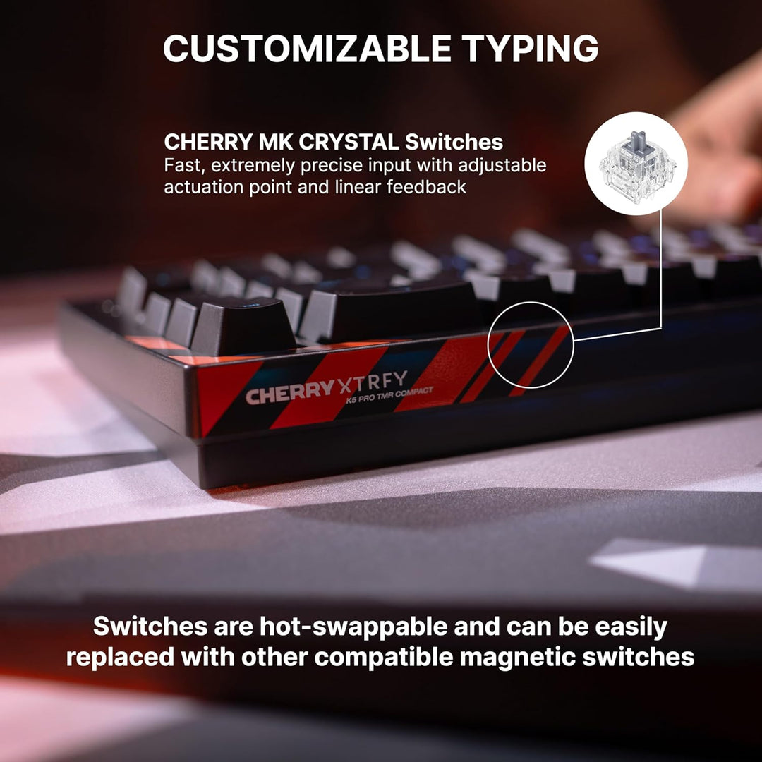 CHERRY XTRFY K5 Pro TMR Compact, Teclado Gaming con Cable Magnético...