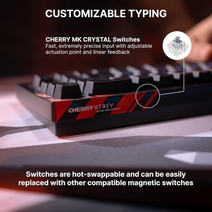 CHERRY XTRFY K5 Pro TMR Compact, Teclado Gaming con Cable Magnético...