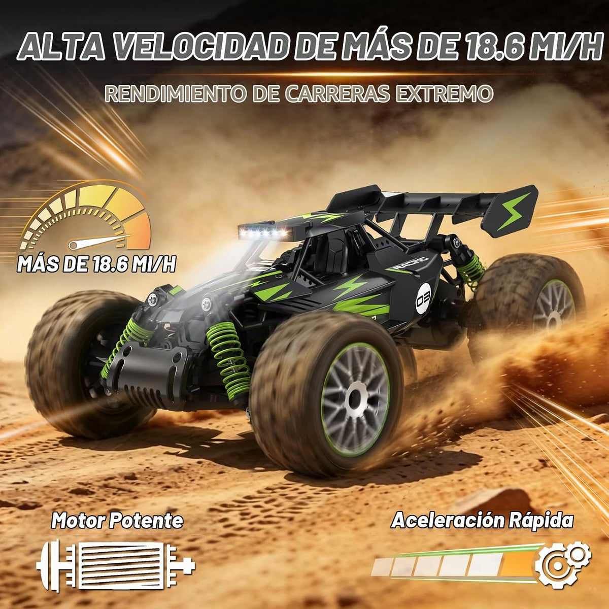 Geoxor Coche de control remoto a escala 1:14 de más de 30 KM/H de alta velocidad, cuerpo de aleación, autos RC rápidos para niños de 8 a 12, 2.4 GHz, todo terreno, camión a control remoto con 2