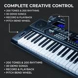 RockJam - Piano de teclado de 61 teclas con kit de curva de tono, b...