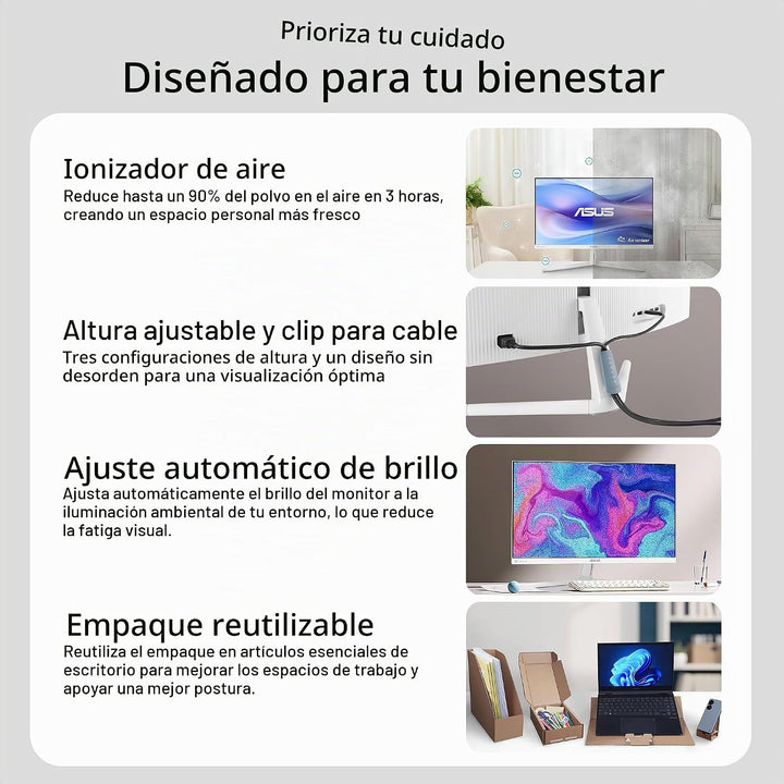 ASUS 24\u201D (23.8 pulgadas visibles) Monitor con cuidado para los...
