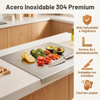 Tabla de cortar de acero inoxidable, 19.7 pulgadas de largo x 15.7 pulgadas