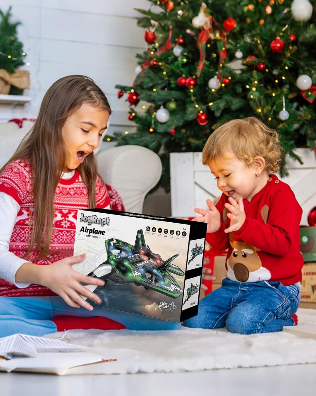 JoyRapt Drones para niños con forma de avión a control remoto, avió...