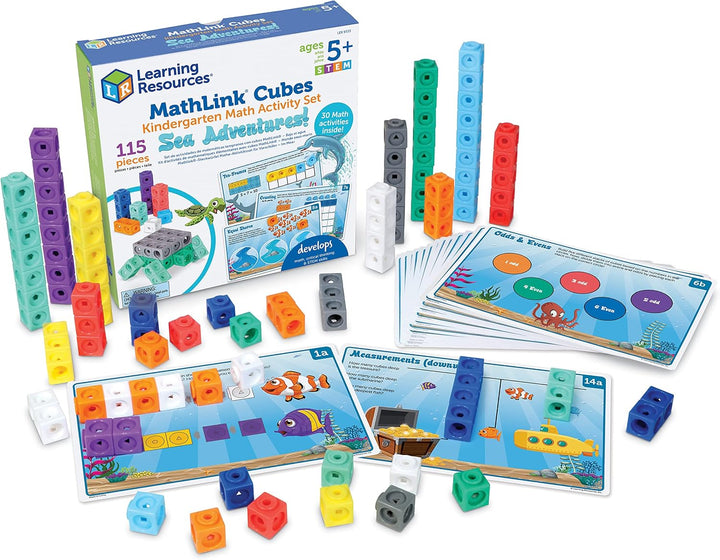 Learning Resources MathLink Cubes - Juego de actividades de matemát...