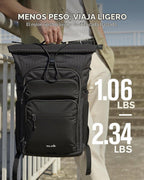 Tolaccea Mochila de Viaje Rolltop 32L, Portaordenador de 15,6" para Trabajo y Viaje