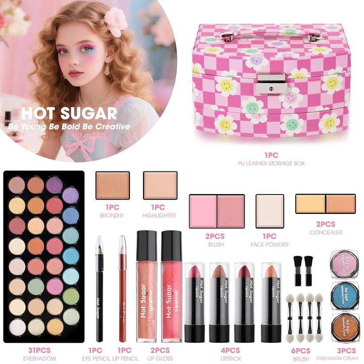 Kit de maquillaje para niñas Hot Sugar para regalo de cumpleaños, s...