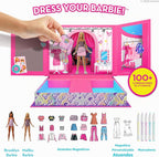 Barbie Magic Style Studio- Kit de moda de muñecas de vestir magnéticas AR