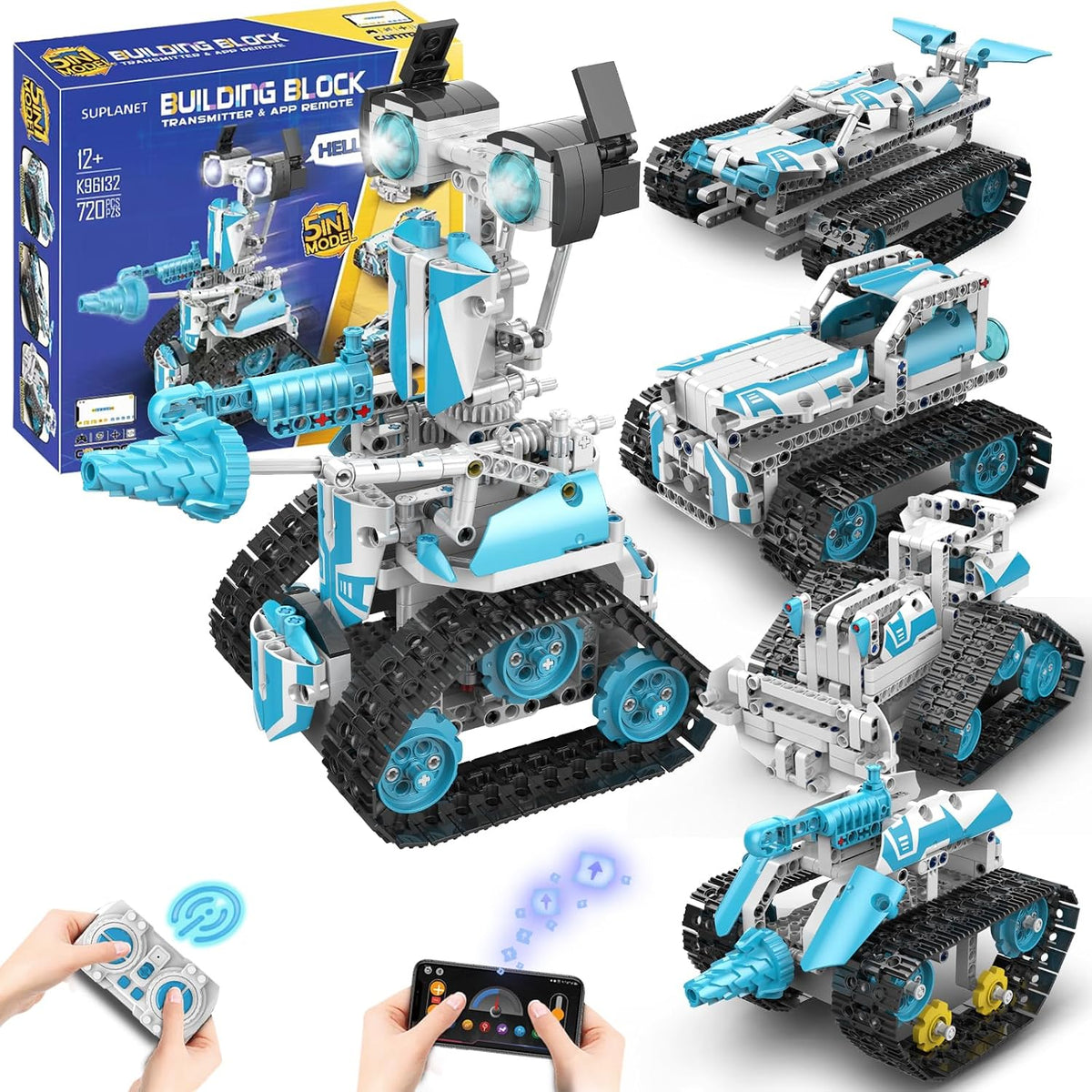 Robot STEM para niños de 8 a 14 años, juguetes robot programables con control remoto 5 en 1 y APP - Kit educativo de ciencias de construcción DIY de 720 piezas, regalo de cumpleaños de