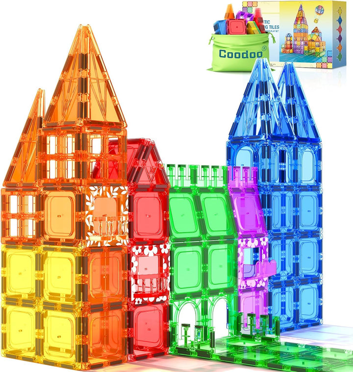 Coodoo 60 PIEZAS Bloques Magnéticos de Construcción para Niños Jugu...