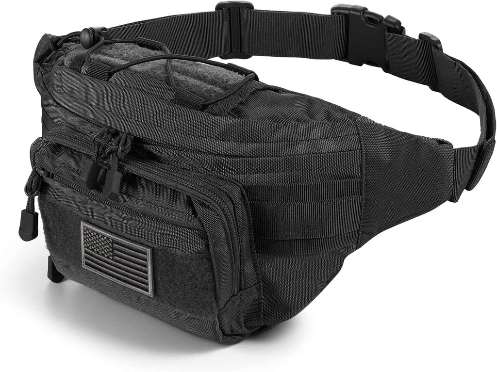 SOWHUP Riñonera Táctica, Bolsa de Cintura Militar con Parche de EE.UU., Bolsa de Cinturón de Utilidad para Cadera para Pesca al Aire Libre y Senderismo