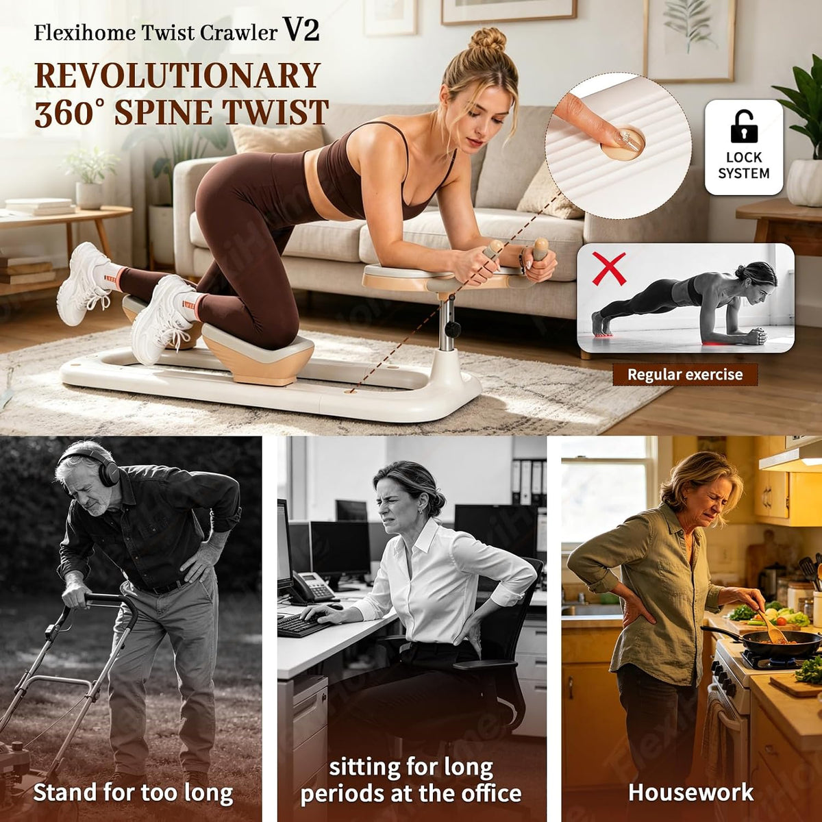 Twist Crawler V2, entrenador de torsión y estiramiento de columna vertebral, dispositivo de giro de cintura central para gimnasio en casa, estiramiento de cuerpo completo y entrenamiento abdominal