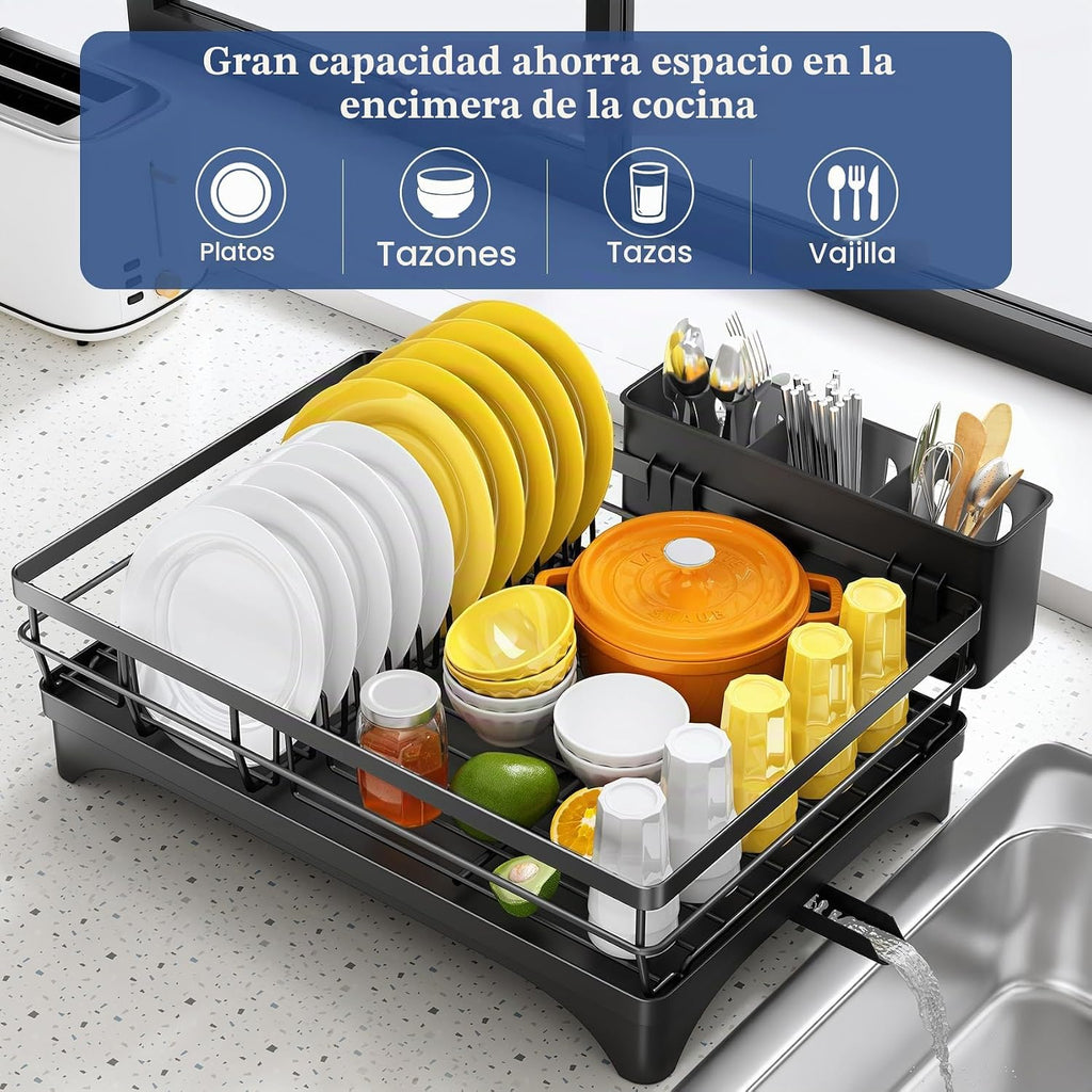 SNTD Parrilla de secado para plato en la encimá de la cocina, 11.8" ancho x 16.7" largo, negro