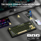 SOLAKAKA A75 Teclado inalámbrico para juegos con perilla multifunci...