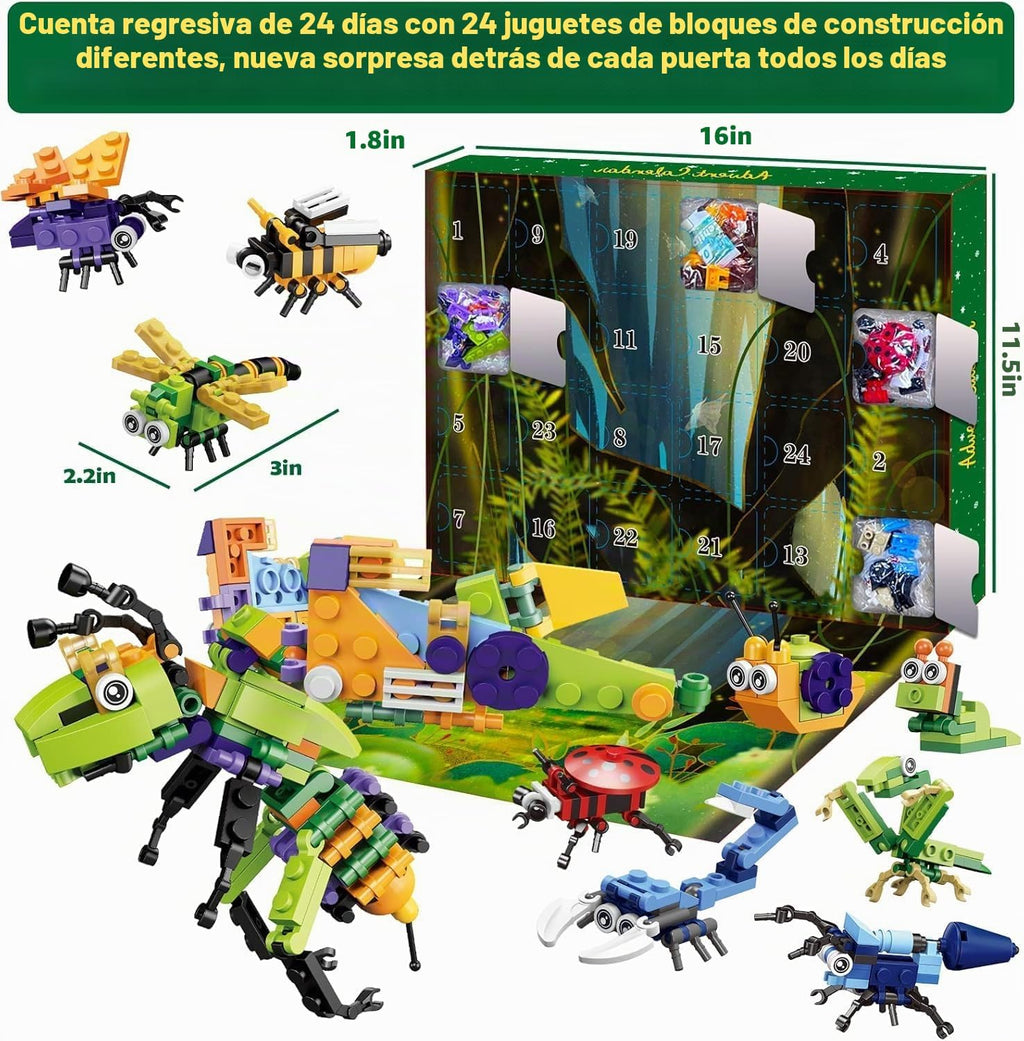 Calendario de Adviento de Navidad 2026 con bloques de construcción para niños y niñas