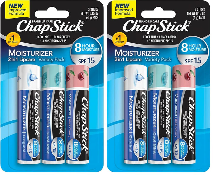 ChapStick Hidratante 2 en 1 Cuidado de labios SPF 15, original, cer...
