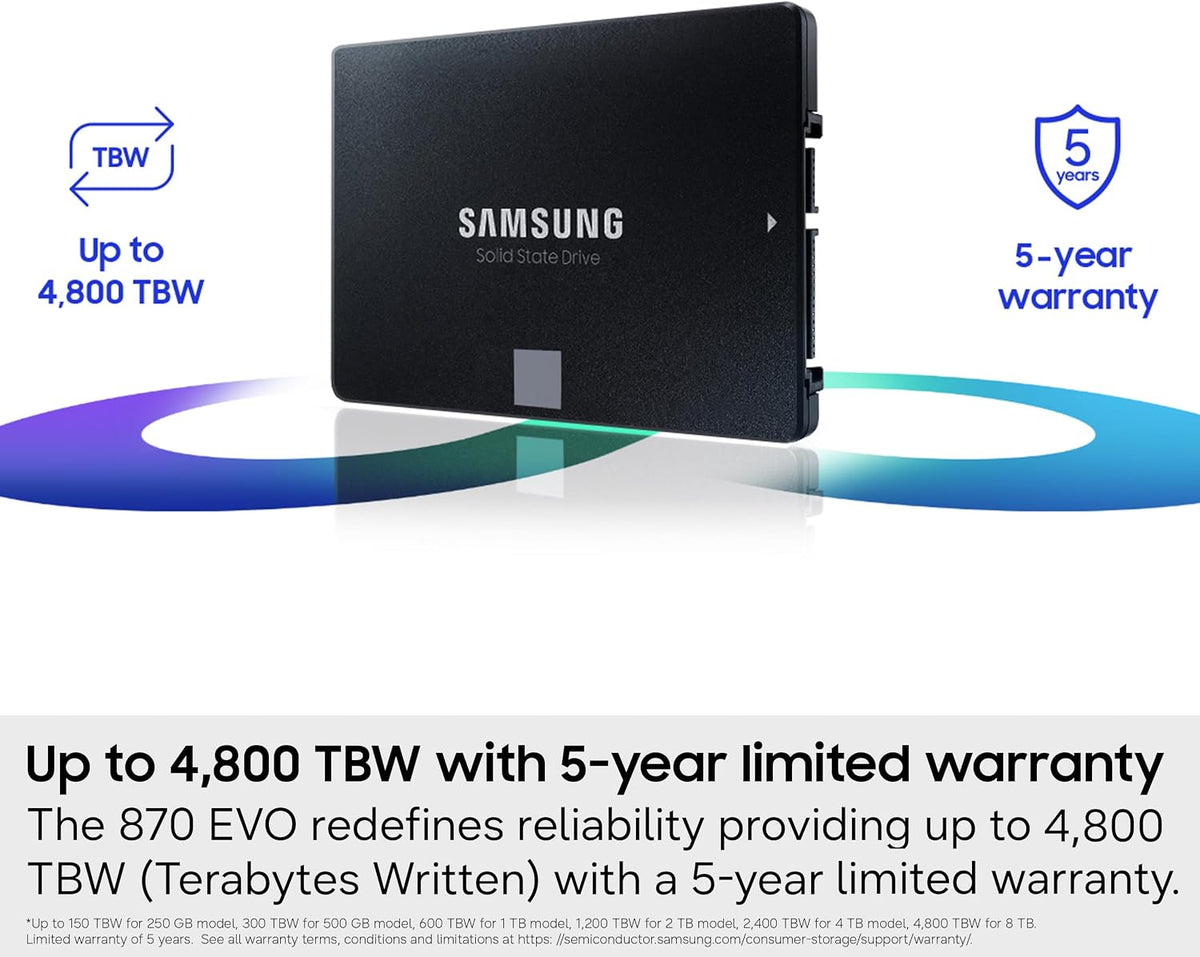 Samsung SSD 870 EVO SATA III 2.5" 8TB, velocidades de lectura\/escr...