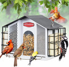 Kingsyard Alimentador de pájaros de metal grande 4 en 1 4 libras para