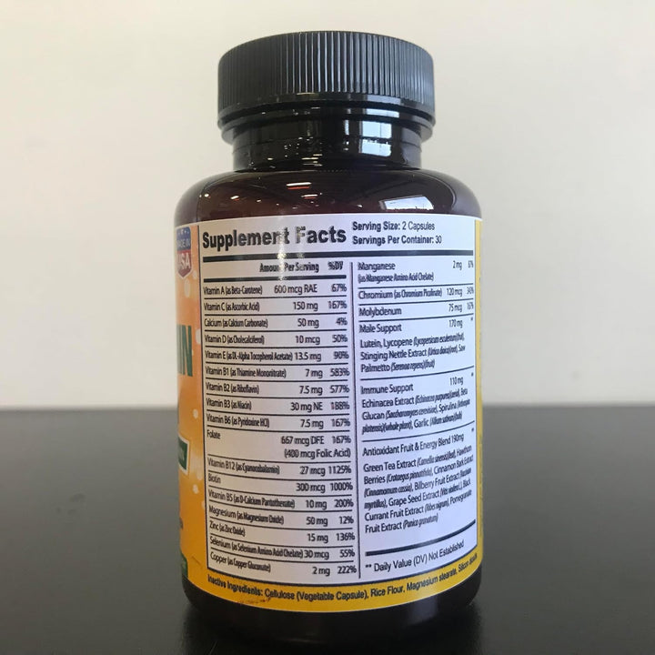 Bradeson Naturals Suplemento multivitamínico para hombres para ener...