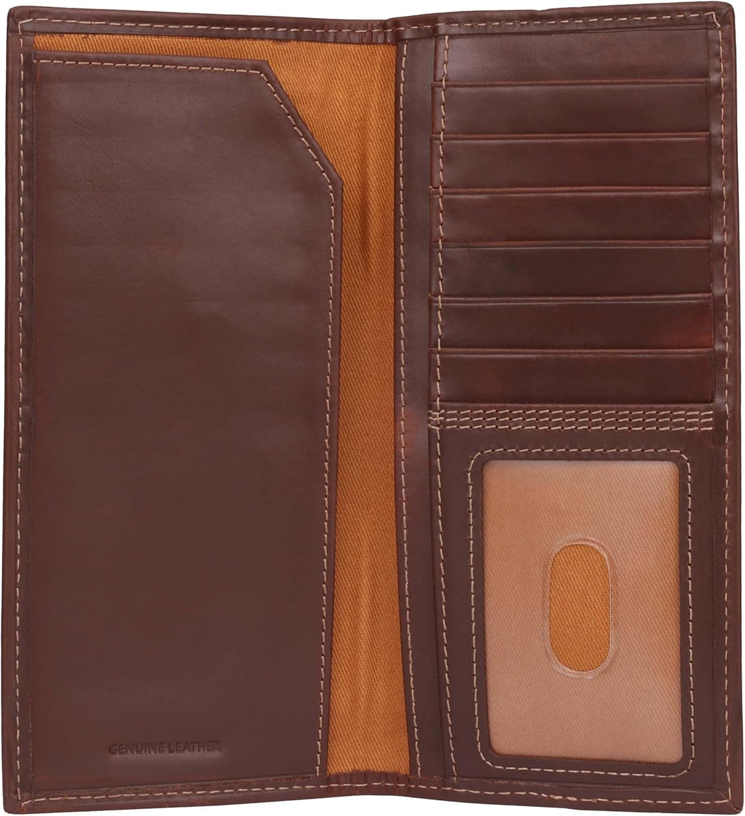 Carhartt Cartera de cuero para hombre con triple puntada, cuero dur...