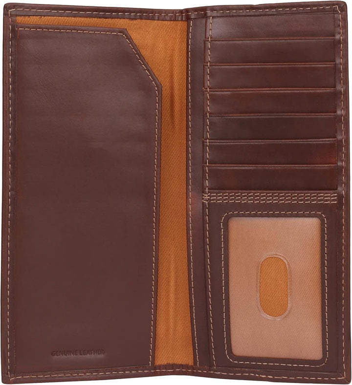 Carhartt Cartera de cuero para hombre con triple puntada, cuero dur...