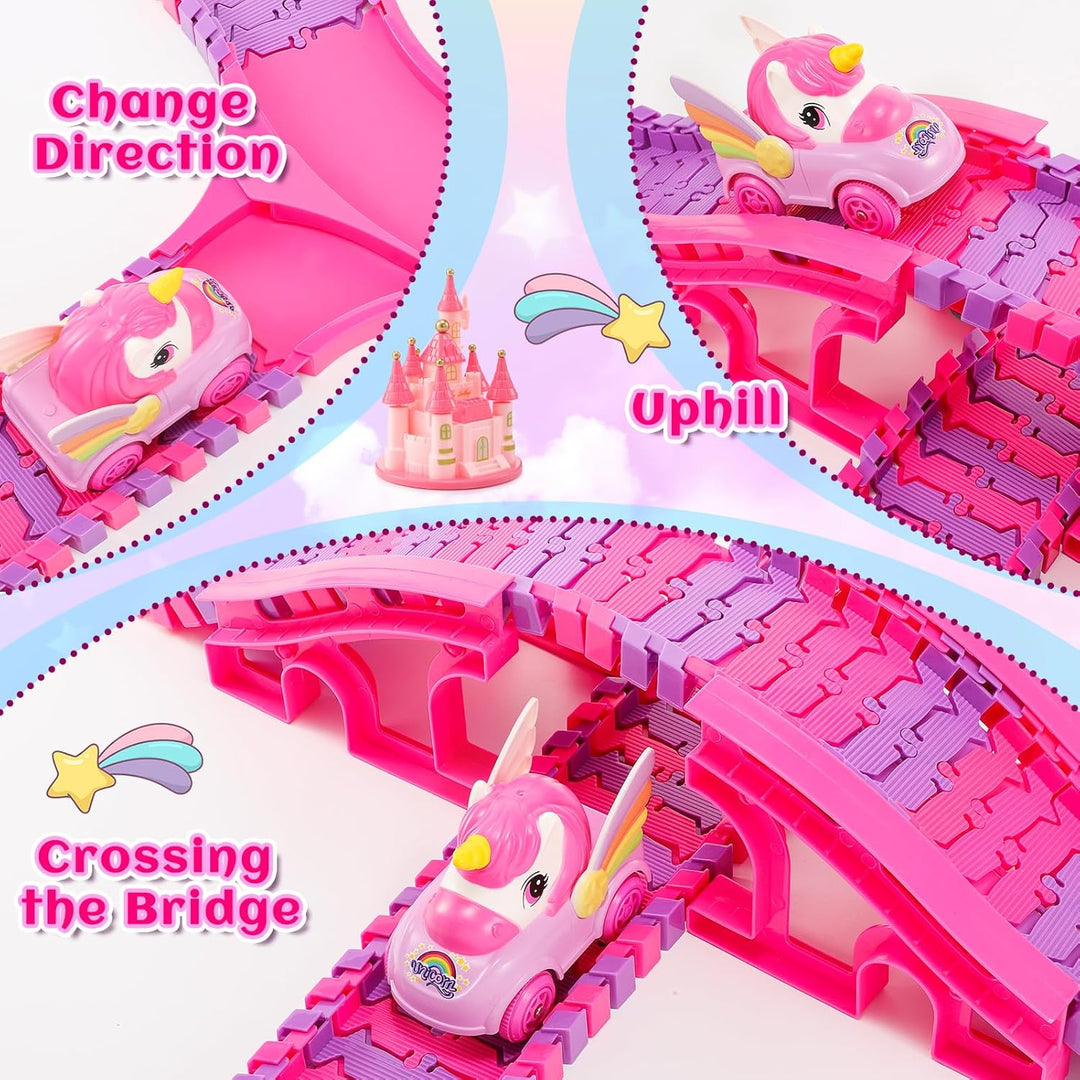 Aetyni - Pista de coches de unicornio para niñas de 4 a 6 años: 232...